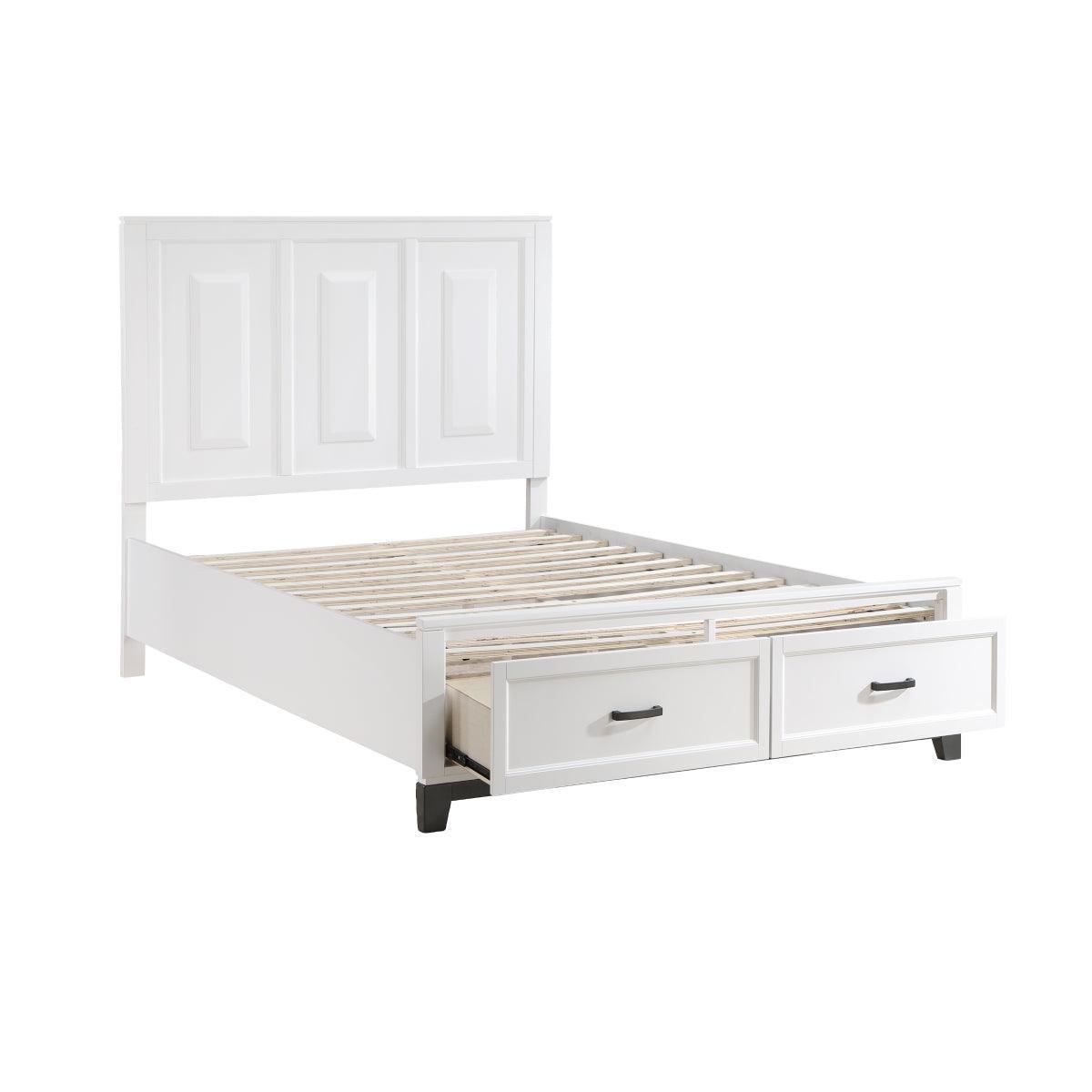 Hela White Storage Platform Queen Bed