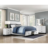 Hela White Storage Platform King Bed
