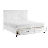 Hela White Storage Platform King Bed