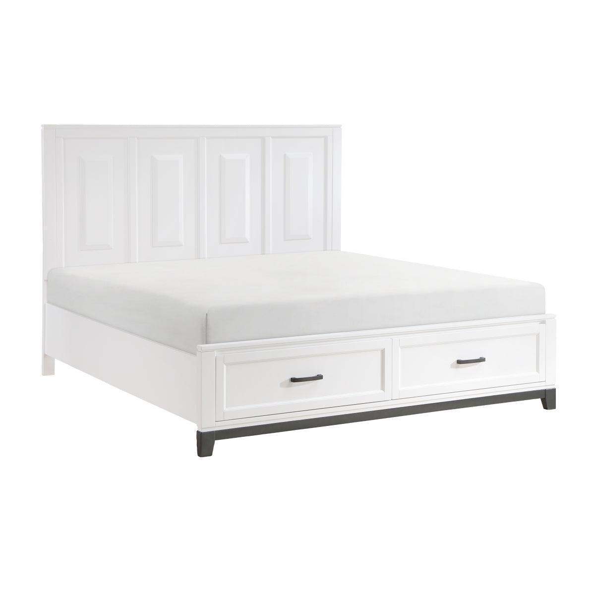 Hela White Storage Platform King Bed