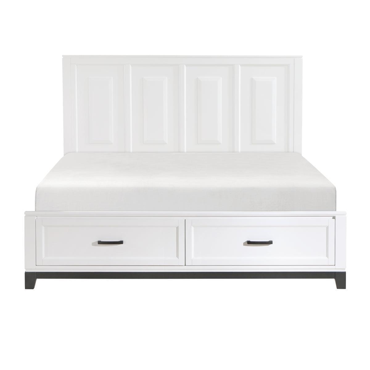 Hela White Storage Platform King Bed