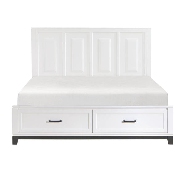 Hela White Storage Platform King Bed