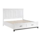Hela White Storage Platform King Bed
