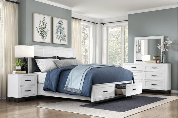 Garretson White Storage Platform Bedroom Set