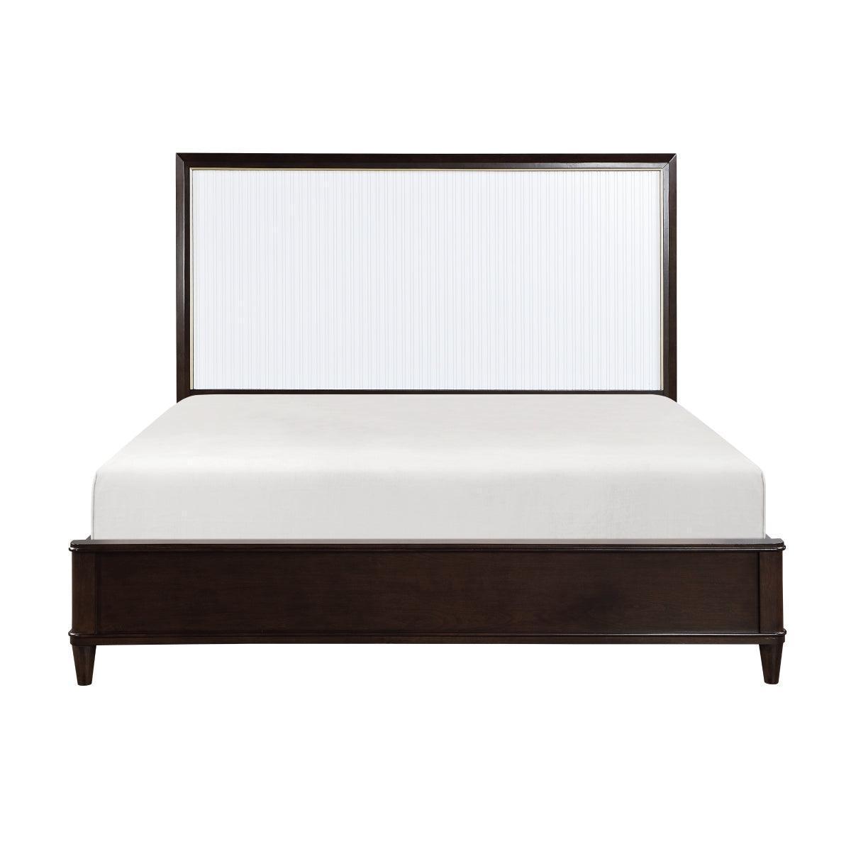 Sam White Cherry Panel King Bed