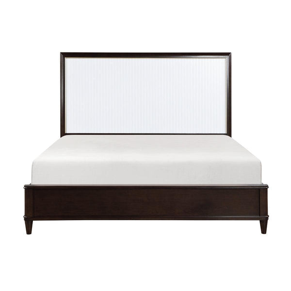 Niles White Brown Panel Queen Bed