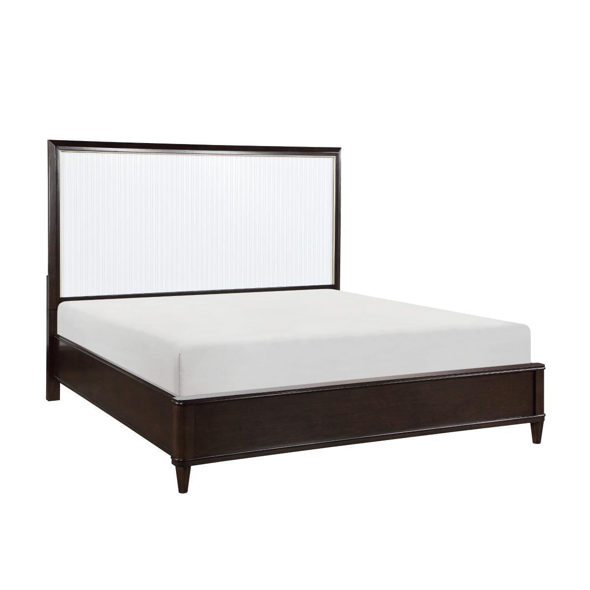 Sam White Cherry Panel King Bed