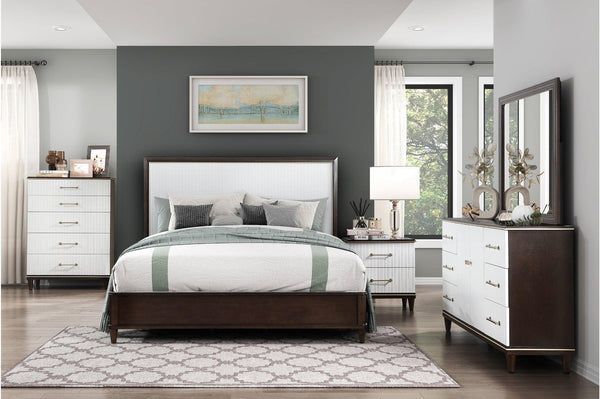 Niles White Brown Panel Bedroom Set