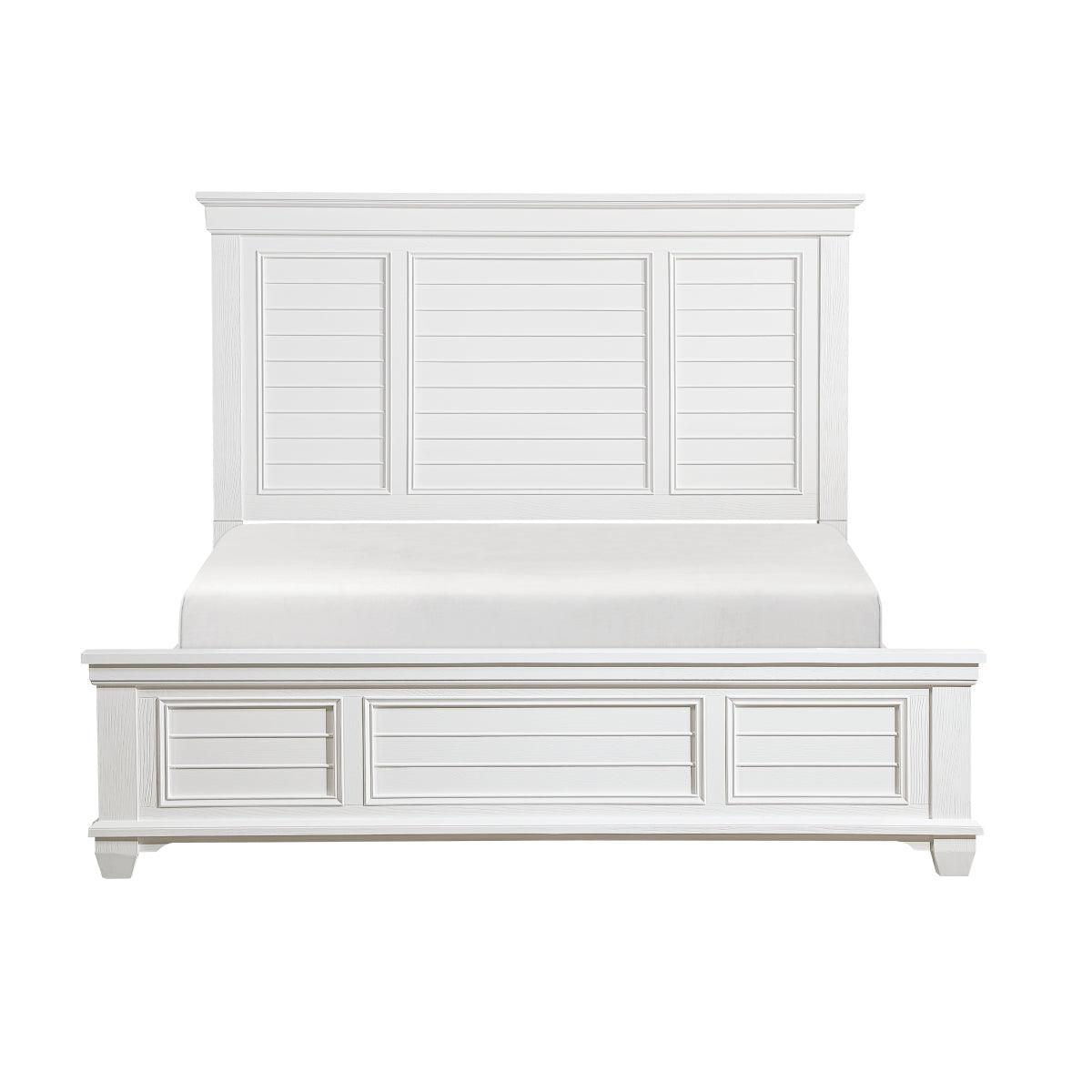 Mackinac White Modern Traditional Transitional Solid Wood Queen Bed - Ella Furniture