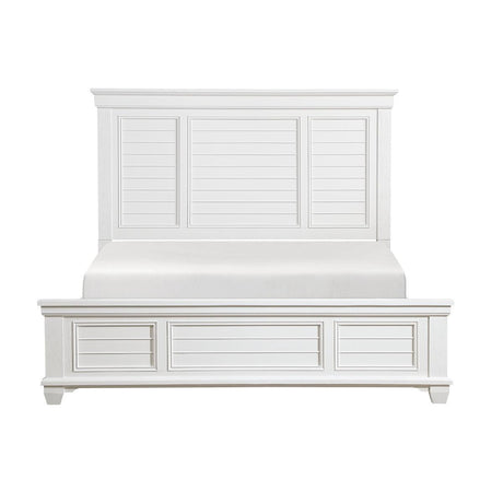 Mackinac White Modern Traditional Transitional Solid Wood Queen Bed - Ella Furniture
