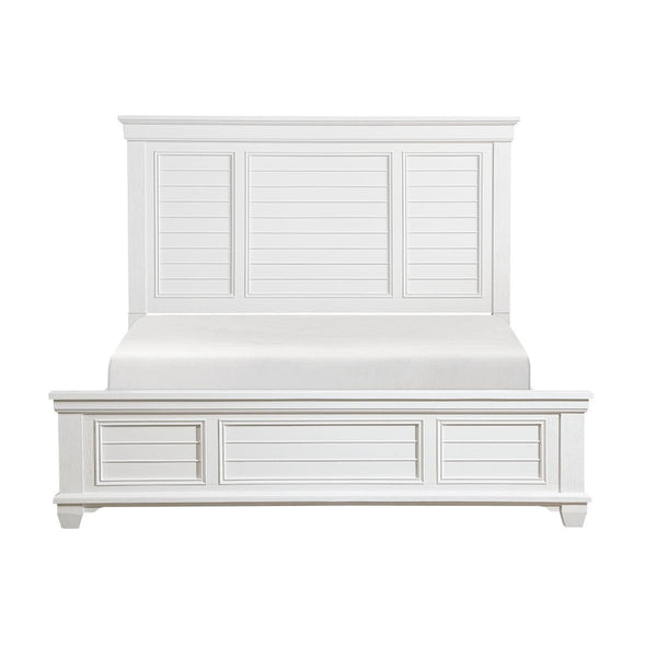 Mackinac White Modern Traditional Transitional Solid Wood Queen Bed - Ella Furniture