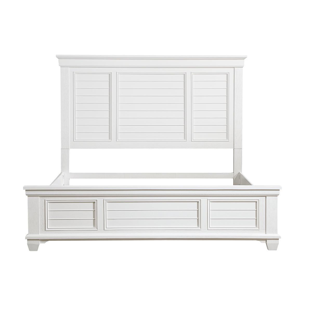 Mackinac White Modern Traditional Transitional Solid Wood King Bed - Ella Furniture