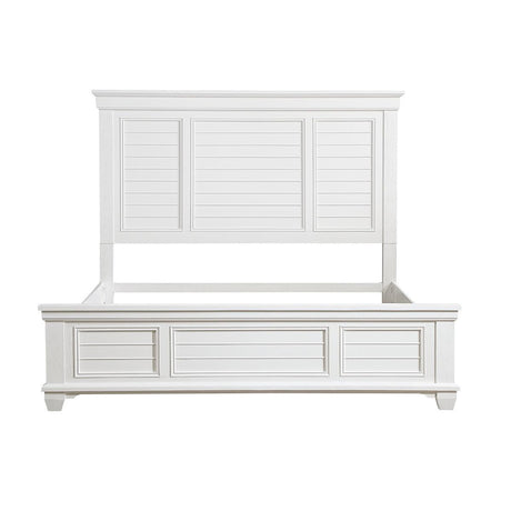 Mackinac White Modern Traditional Transitional Solid Wood King Bed - Ella Furniture