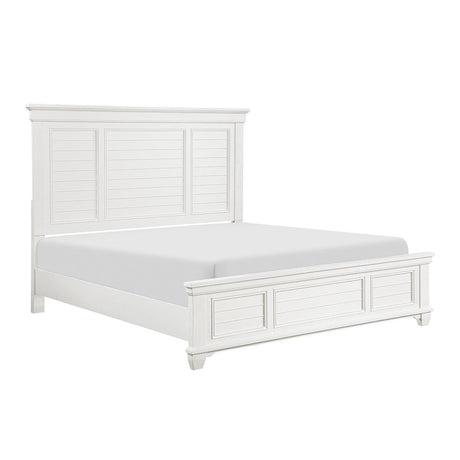 Mackinac White Modern Traditional Transitional Solid Wood King Bed - Ella Furniture