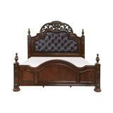Owen Cherry Upholstered Panel Queen Bed