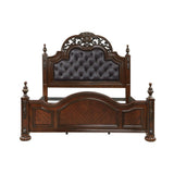 Owen Cherry Upholstered Panel Queen Bed