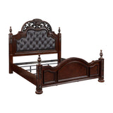 Owen Cherry Upholstered Panel Queen Bed