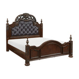 Owen Cherry Upholstered Panel Queen Bed