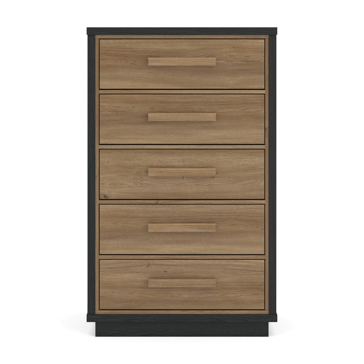 Kozmour Black/Brown Chest of Drawers — front view
