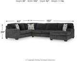 Hollyview Shadow 3-Piece Sectional with Chaise