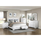 Heinz White Storage Platform Queen Bed