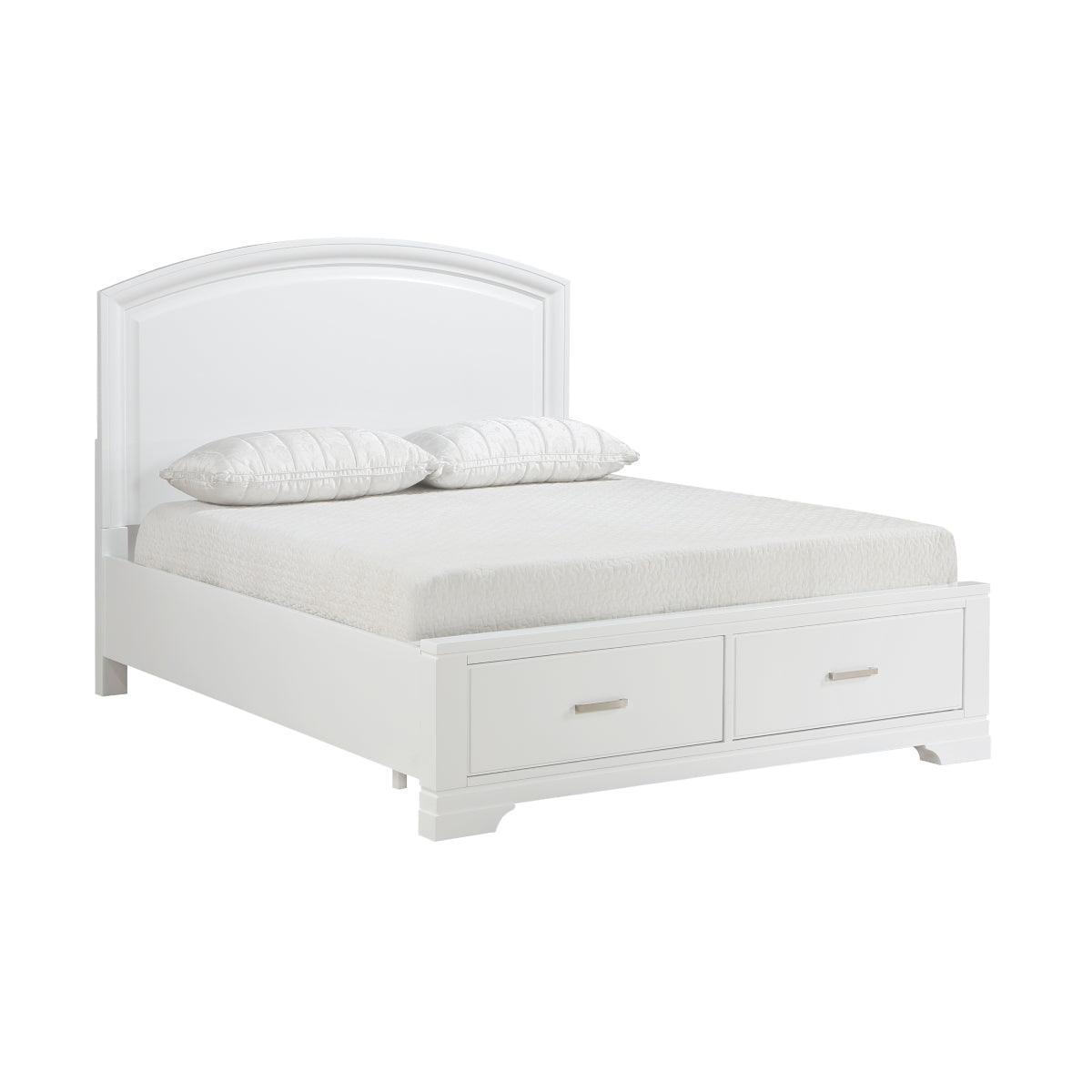 Heinz White Storage Platform Queen Bed