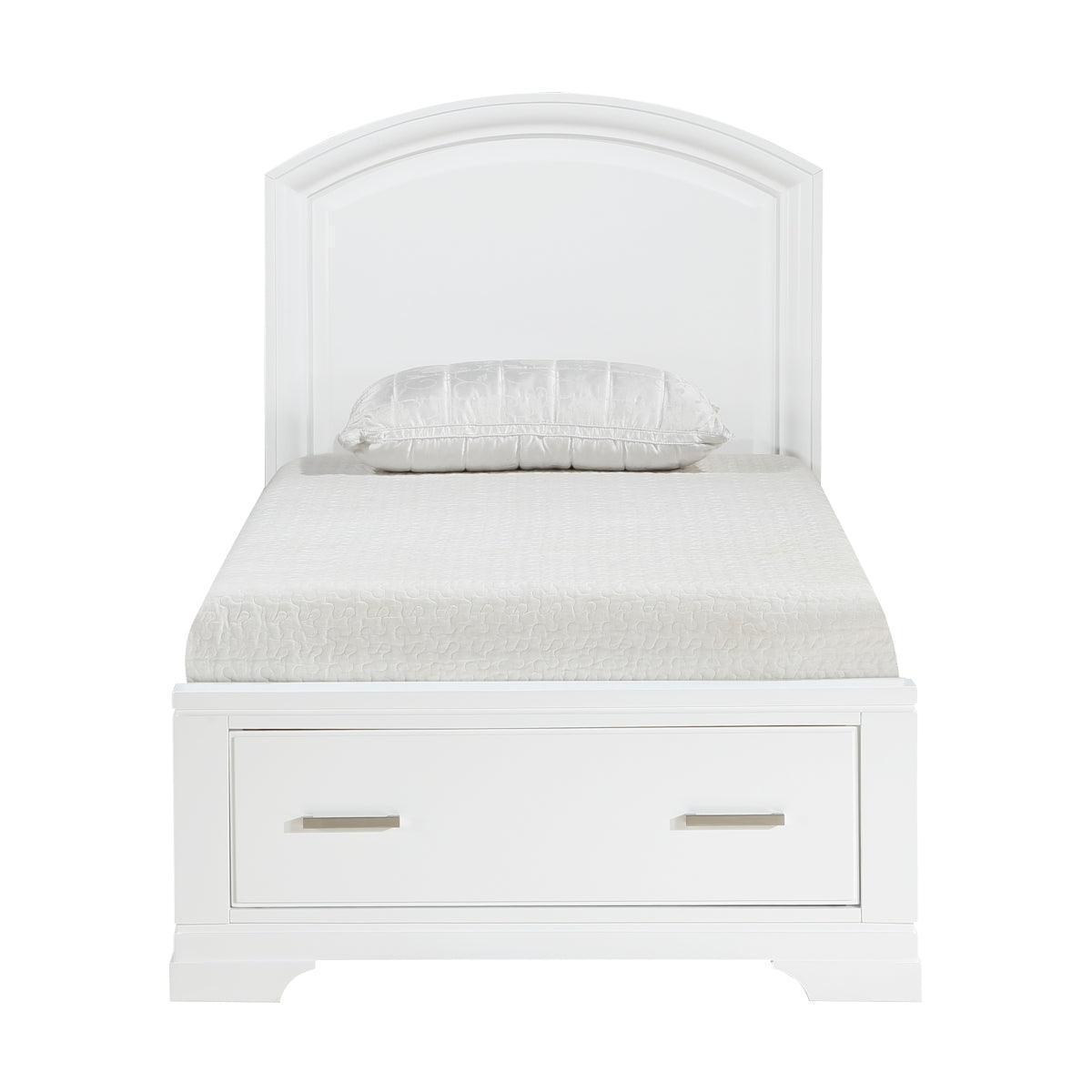 Hudson White Storage Platform Twin Bed