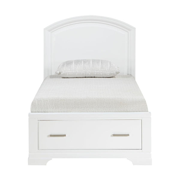 Hudson White Storage Platform Twin Bed