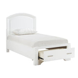 Hudson White Storage Platform Twin Bed