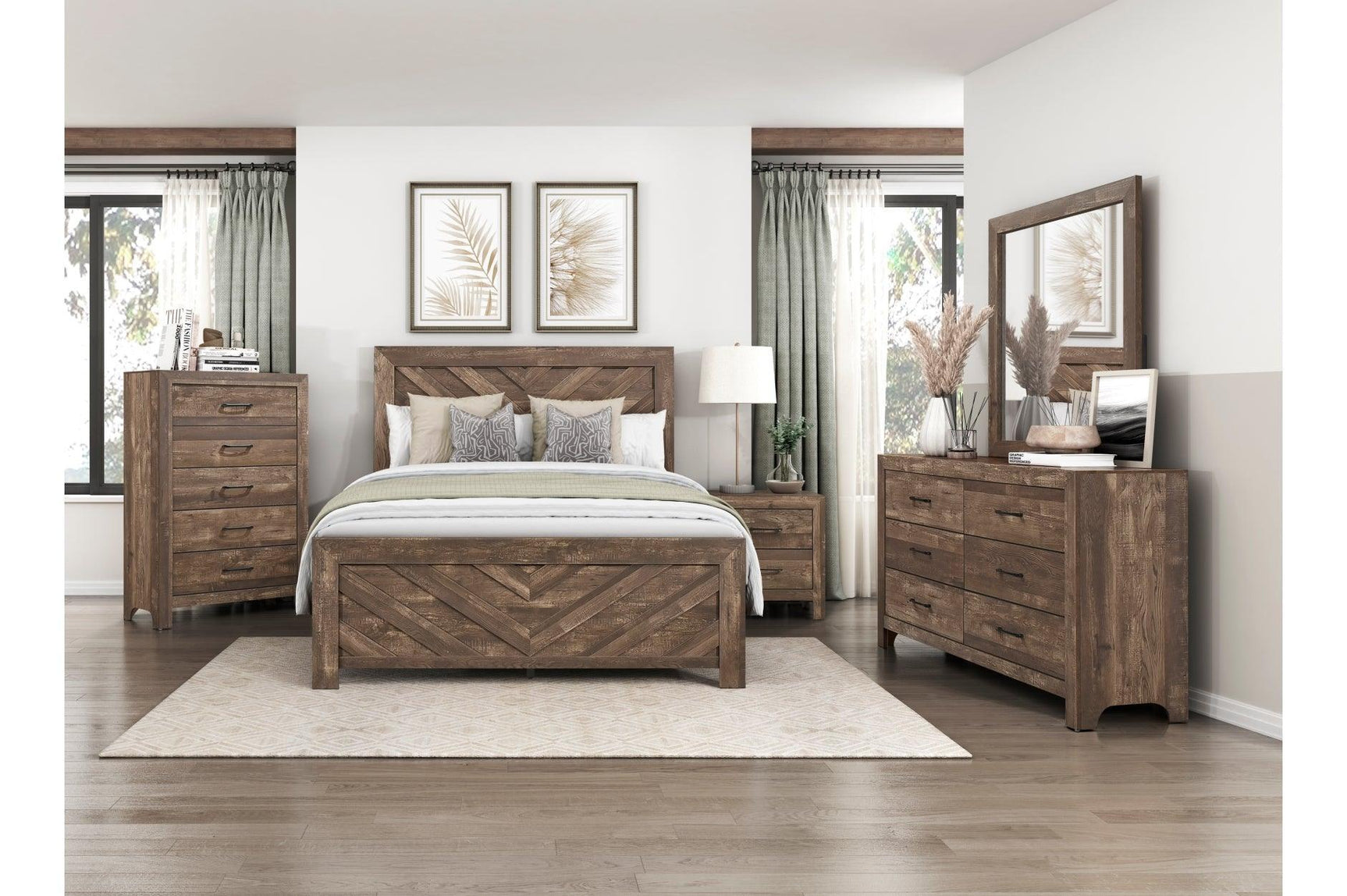 Corbin Rustic Brown Panel Bedroom Set