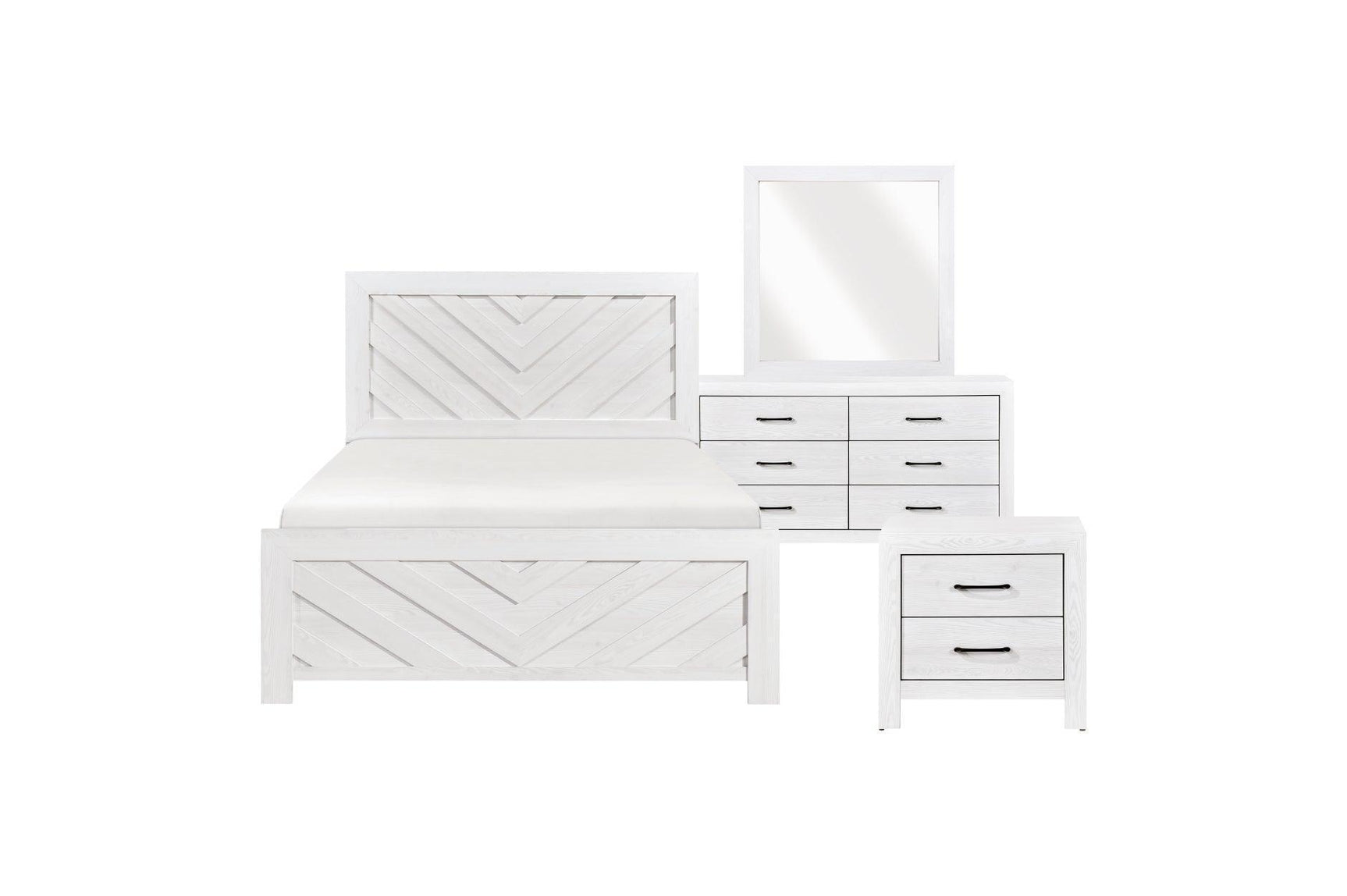 Corbin Rustic White Panel Bedroom Set