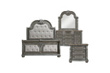 Bennington Gray Upholstered Tufted Panel Bedroom Set