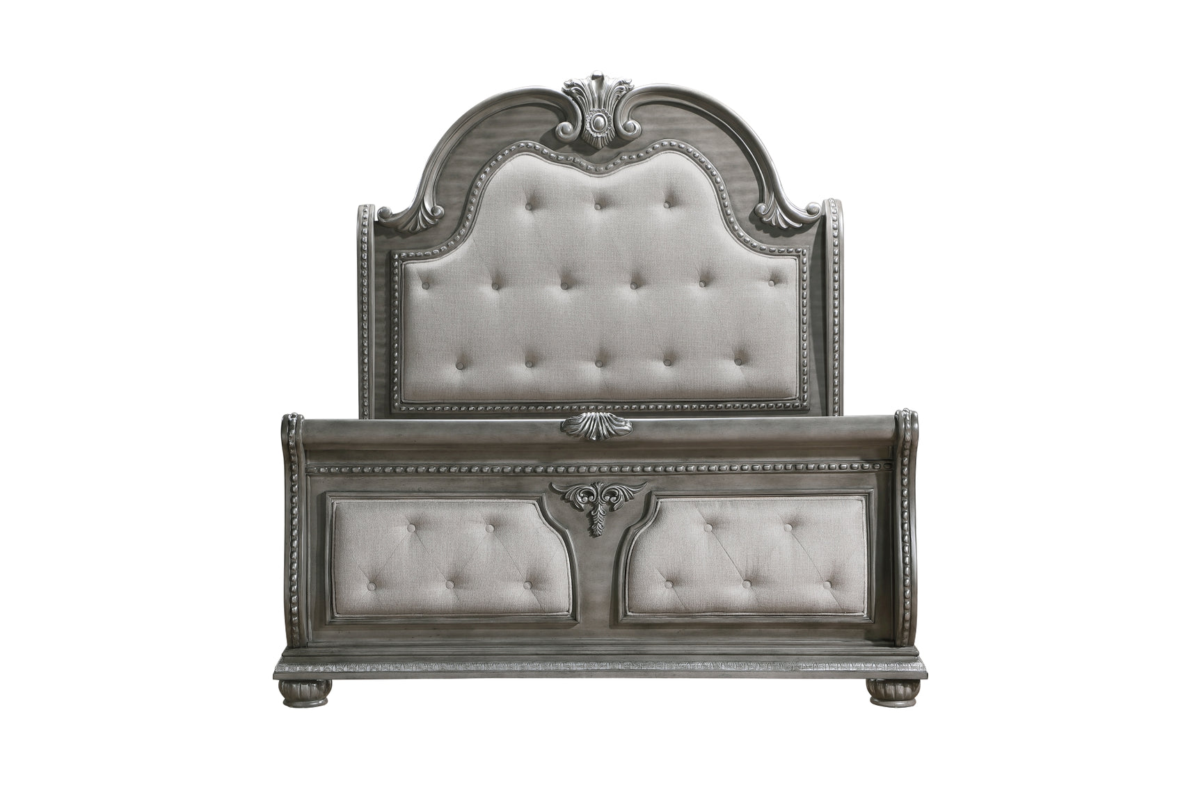 Bennington Gray Upholstered Tufted Panel Bedroom Set