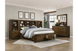 Sullivan Dark Brown Bookcase Storage Platform Bedroom Set