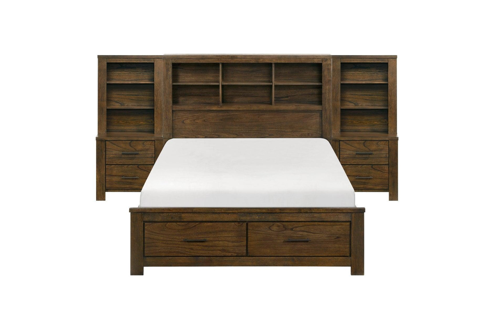 Sullivan Dark Brown Bookcase Storage Platform Bedroom Set