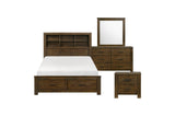 Sullivan Dark Brown Bookcase Storage Platform Bedroom Set