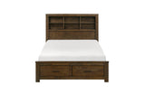 Sullivan Dark Brown Bookcase Storage Platform Bedroom Set