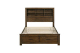 Sullivan Dark Brown Bookcase Storage Platform Bedroom Set