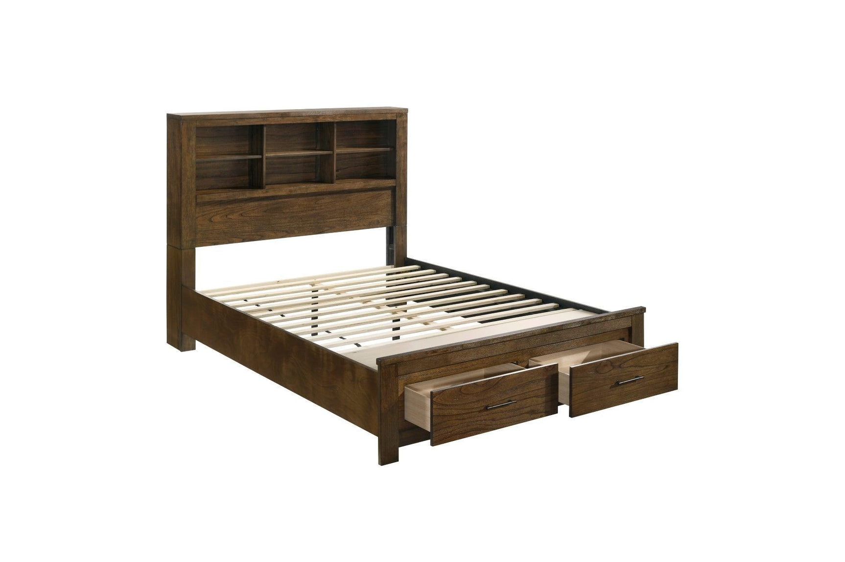 Sullivan Dark Brown Bookcase Storage Platform Bedroom Set