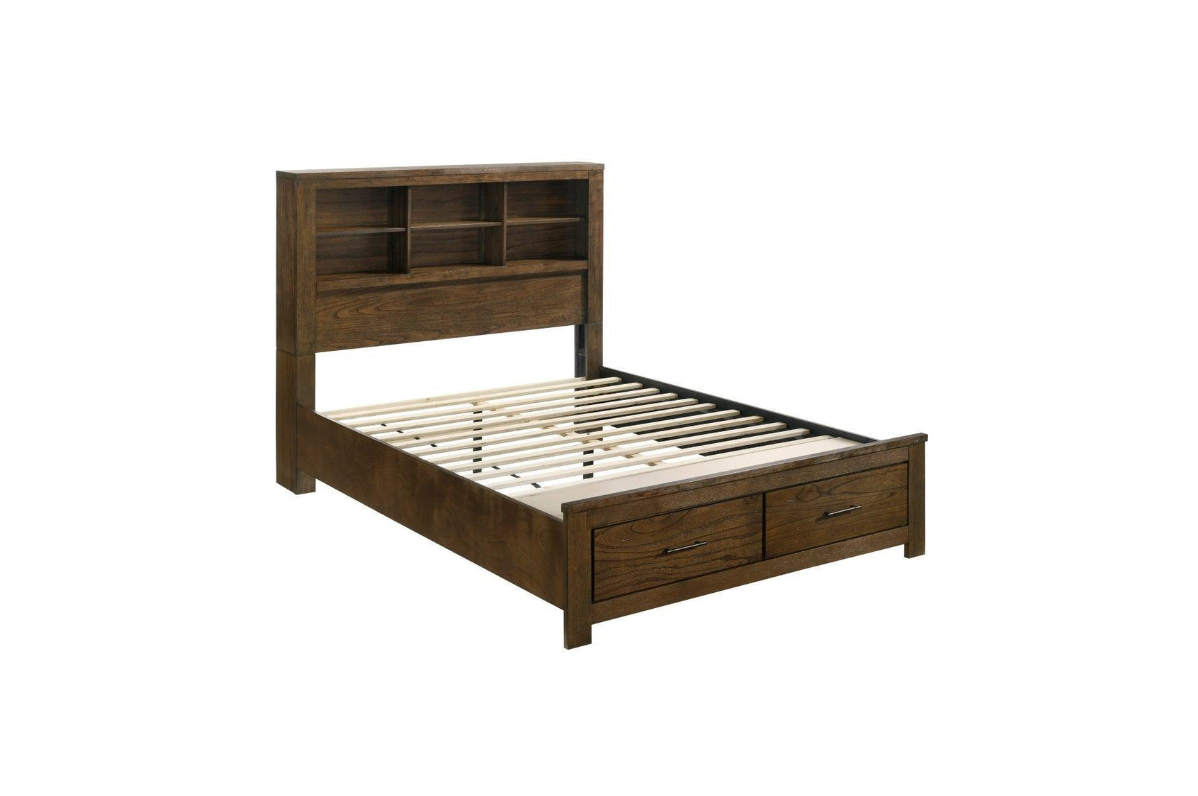 Sullivan Dark Brown Bookcase Storage Platform Bedroom Set