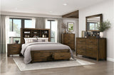 Sullivan Dark Brown Bookcase Storage Platform Bedroom Set