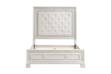 Theodora Pearl White Upholstered Tufted Panel Bedroom Set