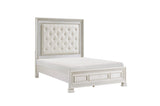 Theodora Pearl White Upholstered Tufted Panel Bedroom Set