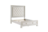 Theodora Pearl White Upholstered Tufted Panel Bedroom Set