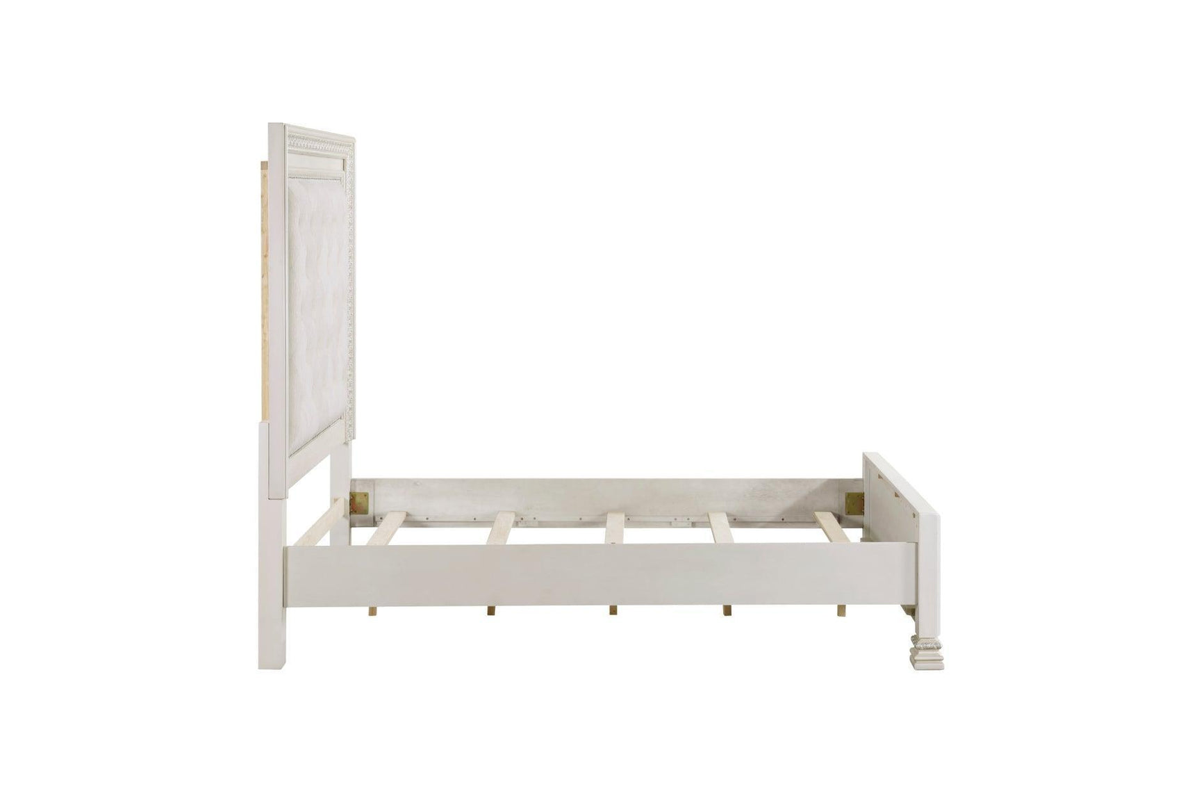 Theodora Pearl White Upholstered Tufted Panel Bedroom Set