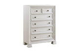 Theodora Pearl White Upholstered Tufted Panel Bedroom Set