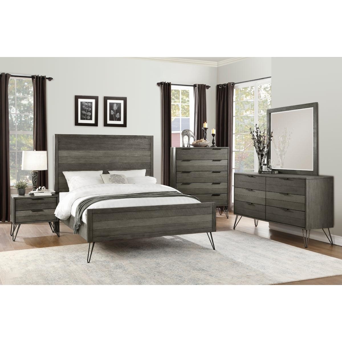 Urbanite 3 Tone Gray Panel Queen Bed