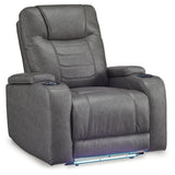 Schooner Rocks Slate Faux Leather Power Recliner