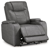 Schooner Rocks Slate Faux Leather Power Recliner