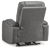 Schooner Rocks Slate Faux Leather Power Recliner